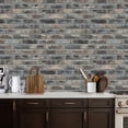 thumbnail image 2 of Peel and Stick Wallpaper Textured Grey Beige Brick Wall Distressed Finish Wall Mural 17.7in x 9.8ft Self Adhesive Removable Wall Paper Renter Friendly Wallpaper for Nursery Bedroom Cabinets, 2 of 8