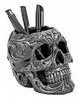DWK Skull Victorian Gothic Shaped Decorative Pen and Pencil Holder Organizer for Home Decor Office Desk Supplies and Accessories