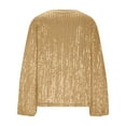 thumbnail image 4 of purcolt Womens Sparkly Sequin Tops Dressy Casual V Neck Glitter Long Sleeve Shirts Cocktail Party Outfit, 4 of 9