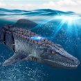 thumbnail image 2 of Remote Control Mosasaurus Bath Toy for Kids RC Boat Dinosaur 1:18 High Simulation Scale Dinos with Light 26-27s, 2 of 4