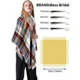 thumbnail image 3 of Women's Scarf Winter Thick Warm Super Soft Luxurious Feel Knit Large Plaid Scarf Unisex for Men and Women Oversized Wrap and Shawl Blue, 3 of 5