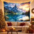 thumbnail image 3 of Mountain Lake Vivid with Dominates Showcasing Jagged Range, Mystical Fantasy for Space Lovers, Galaxy Room Decor, Mother'S Day Gift, Tapestry Wall Hanging for Bedroom and Dorm, 3 of 7