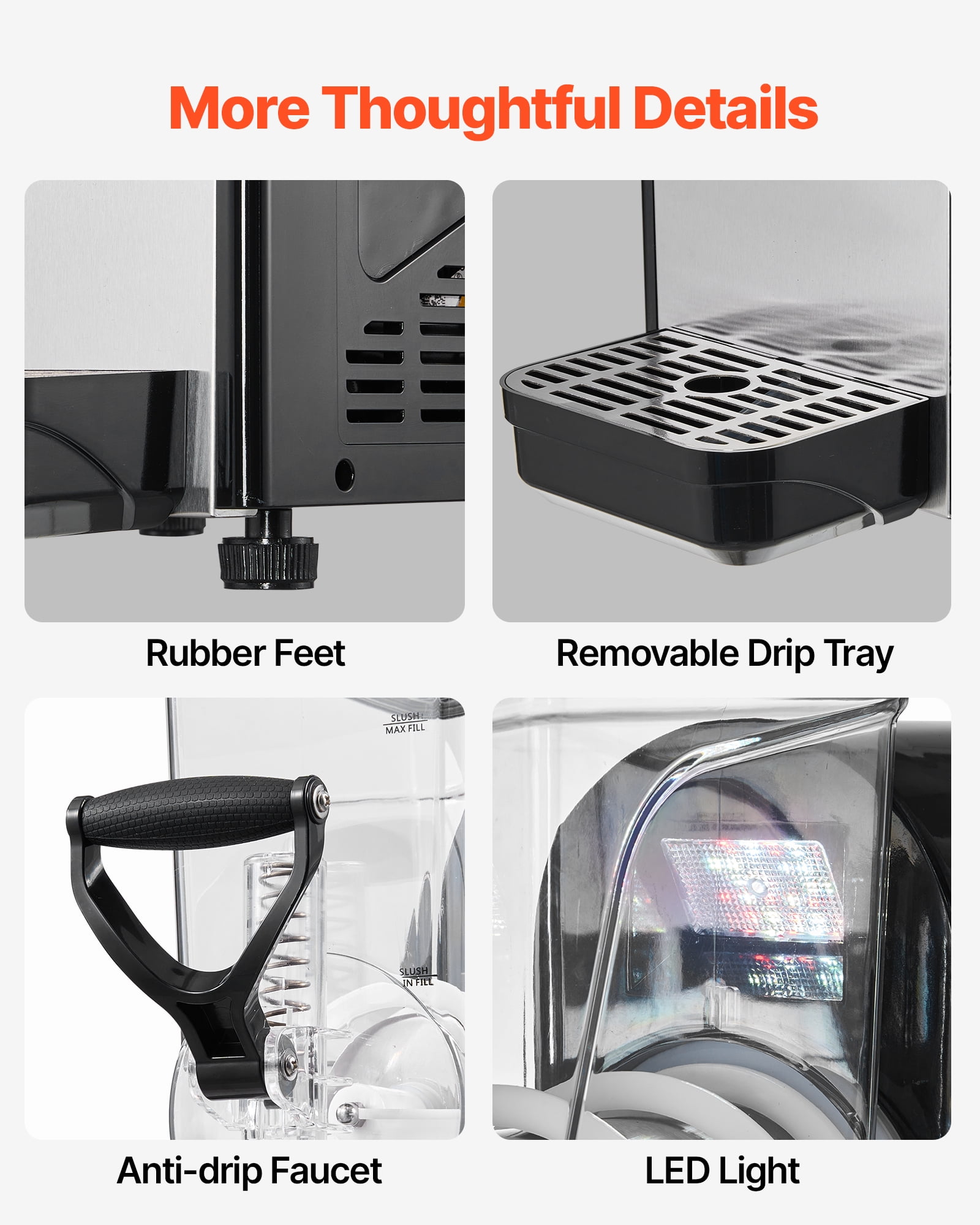 VEVOR Slushie Machine, 6L/1.6Gal Commercial Slushy Maker, Frozen Drink Maker with Self-Cleaning, Margarita Machine for Restaurants Bars Party for Slushie, Margaritas, Milkshake & More