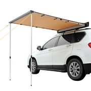 HCY Car Side Awning, Large 6.6' x 8.2' Shade Coverage Vehicle Awning, PU3000mm UV50+ Retractable Car Awning with Waterproof Storage Bag, Height Adjustable, Suitable for Truck, SUV, Van, Campers