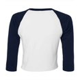 thumbnail image 2 of Bella + Canvas Womens Raglan 3/4 Sleeve Crop T-Shirt, 2 of 3