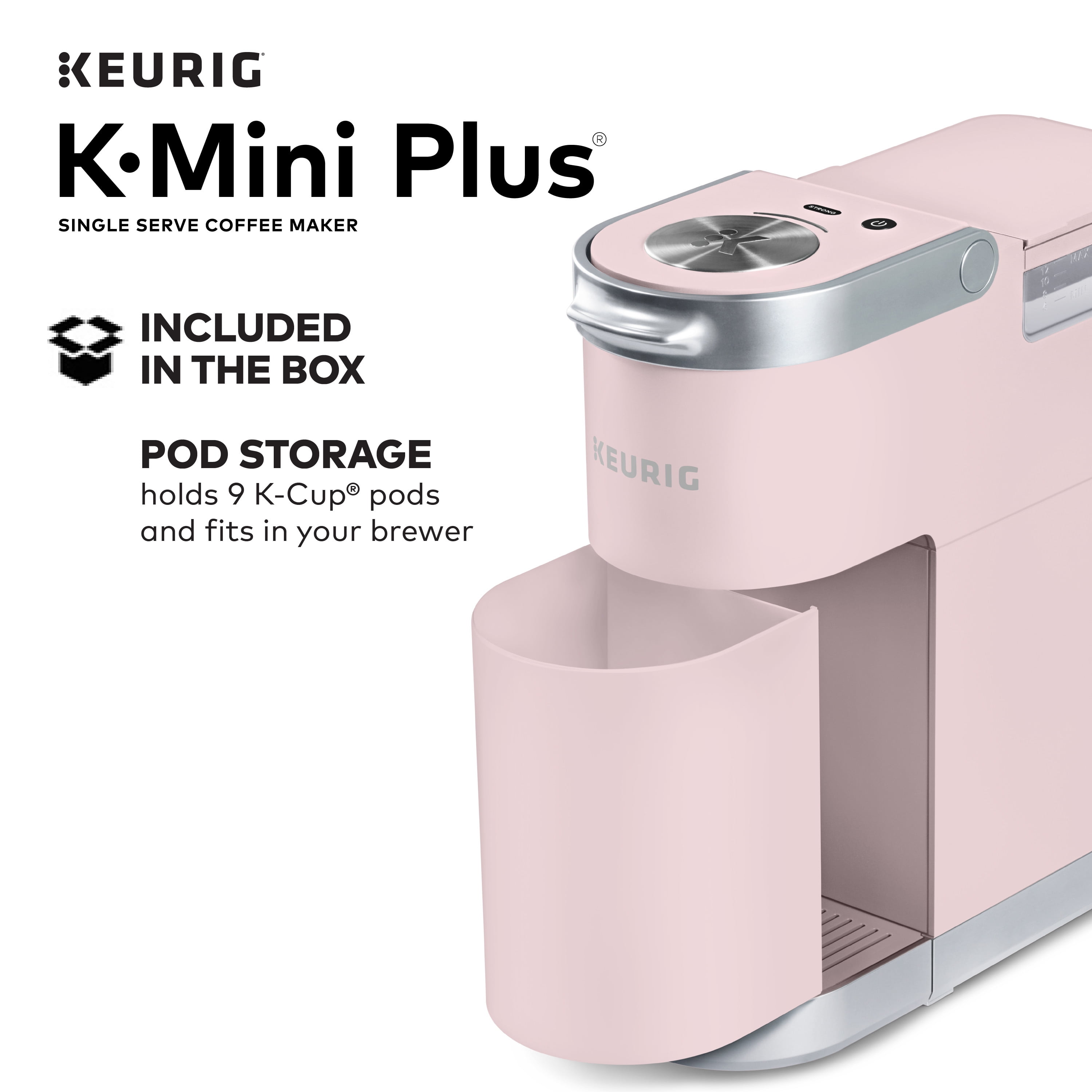 Keurig K-Mini Coffee Maker, Single Serve K-Cup Pod Coffee Brewer, 6 to –  Pink and Caboodle