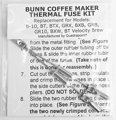 Bunn Coffee Maker Thermal Fuse Replacement Kit For B 10 Bt Velocity Brew Walmart Com Walmart Com