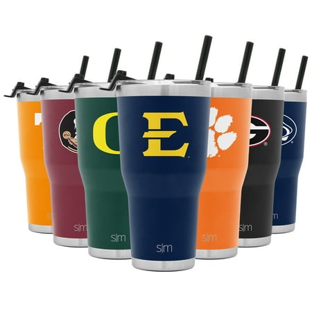 Simple Modern College 30oz Cruiser Tumbler with Straw & Closing Lid - 18/8 Stainless Steel Vacuum Insulated NCAA University Cup Mug
