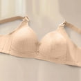 thumbnail image 6 of Ashirexll Bras for Women Adjustable Straps Solid Color Plus Size Gathering Full Cup Bra Without Underwire Hold Side Breasts Sagging Wireless Bras Beige 3XL, 6 of 8