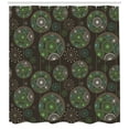 thumbnail image 2 of Ambesonne Sage Shower Curtain, Dandelions Retro Nature Art, 69"Wx75"L, Green Brown White, 2 of 2