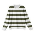 thumbnail image 6 of Wutalume Men's Round Neck Ribbed Knit Pullover, Long Sleeve Striped Print Sweater, Comfortable Stretch Top for Casual Layering and Everyday Wear,Green 3XL, 6 of 6