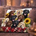 thumbnail image 6 of Cheerful Labrador Retriever Group Portrait Rustic Plaid Sunflowers, Festive Pet Portrait Pattern, Warm Flannel Blanket for Cabin and Lodge, Dog Lovers Just Because Gift, Pet Lover Home Decor, 6 of 9