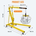 thumbnail image 6 of Telyswee Engine Hoist with Lever, 2 Ton 4000 lbs Heavy Duty Folding Cherry Picker Engine Lift Hydraulic Tilting Engine Shop Crane with 6 Iron Caster Wheels Telescopic Boom Hitch, 6 of 8