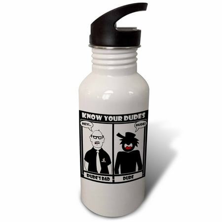 

3dRose DUDES DAD image 1 Sports Water Bottle 21oz