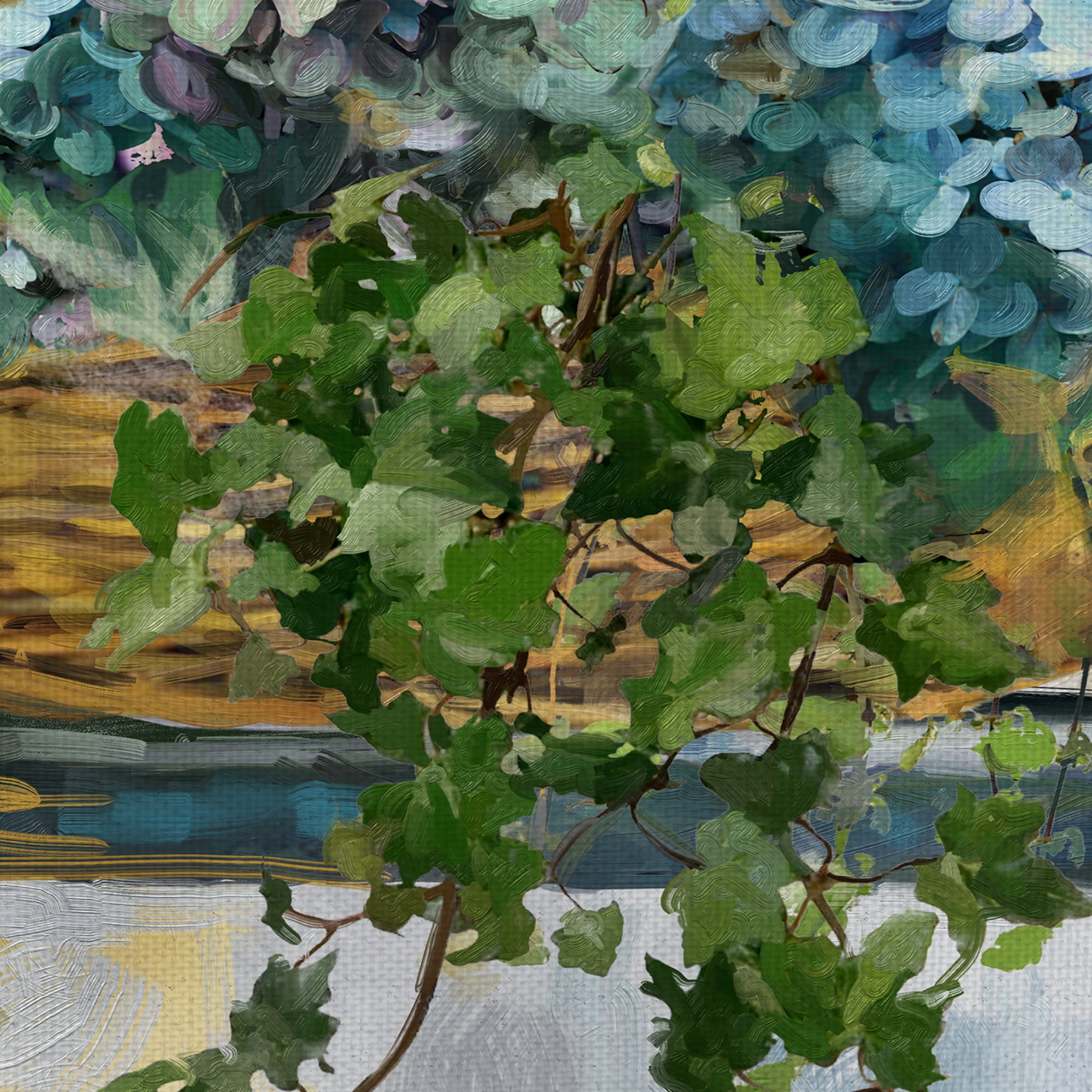Masterpiece Art Gallery Farmhouse Hydrangeas By Studio Arts Canvas Art Print 18" x 24"