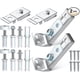 thumbnail image 1 of Kit de reparación de herrajes para puertas plegables - Incluye soportes superior e inferior, pivotes y rueda guía - Reparación de puertas, 1 of 3