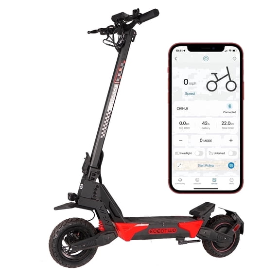 EOEOTWO Commuting Electric Scooter for Adults,1000W Peak, 28 MPH Max Speed, 25 Miles Range 10" Tires, App Control, 264lbs Max Load