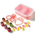 thumbnail image 3 of Cook with Color 20-Piece Kids Plastic Bento Box Lunch Container Set with Sandwich Cutters, Strawberry, 3 of 5