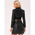 thumbnail image 4 of DARING DIVA Women's Faux Leather Cropped Zipper Front Moto Jackets XS Black, 4 of 6