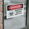 thumbnail image 4 of (2 Pack) Drowning Danger Keep Out! OSHA Danger Sign 18 Inch X 12 Inch Vinyl Label Decal Sticker Weather Resistant, UV Protected for Workplace, Business, and Construction Site, Made in, 4 of 7