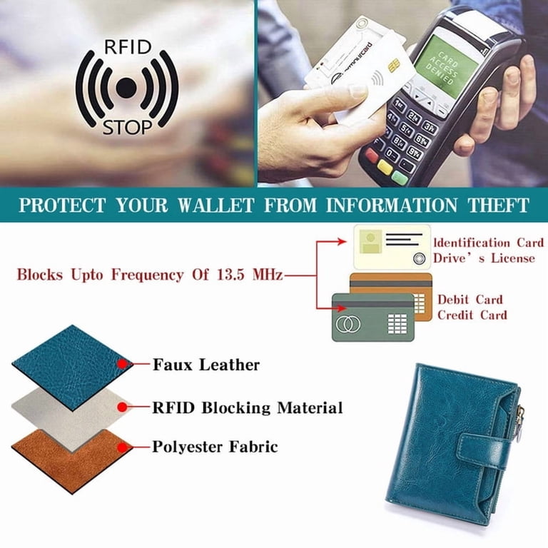 Falan Mule Small Genuine Leather Bifold Wallet, RFID photo 5