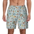 thumbnail image 2 of Picia Tribal Animals pattern Mens Swim Trunks with Compression Liner Stretch Beach Shorts Quick Dry with Zipper Pockets No-Chafing Board Shorts-Large, 2 of 9