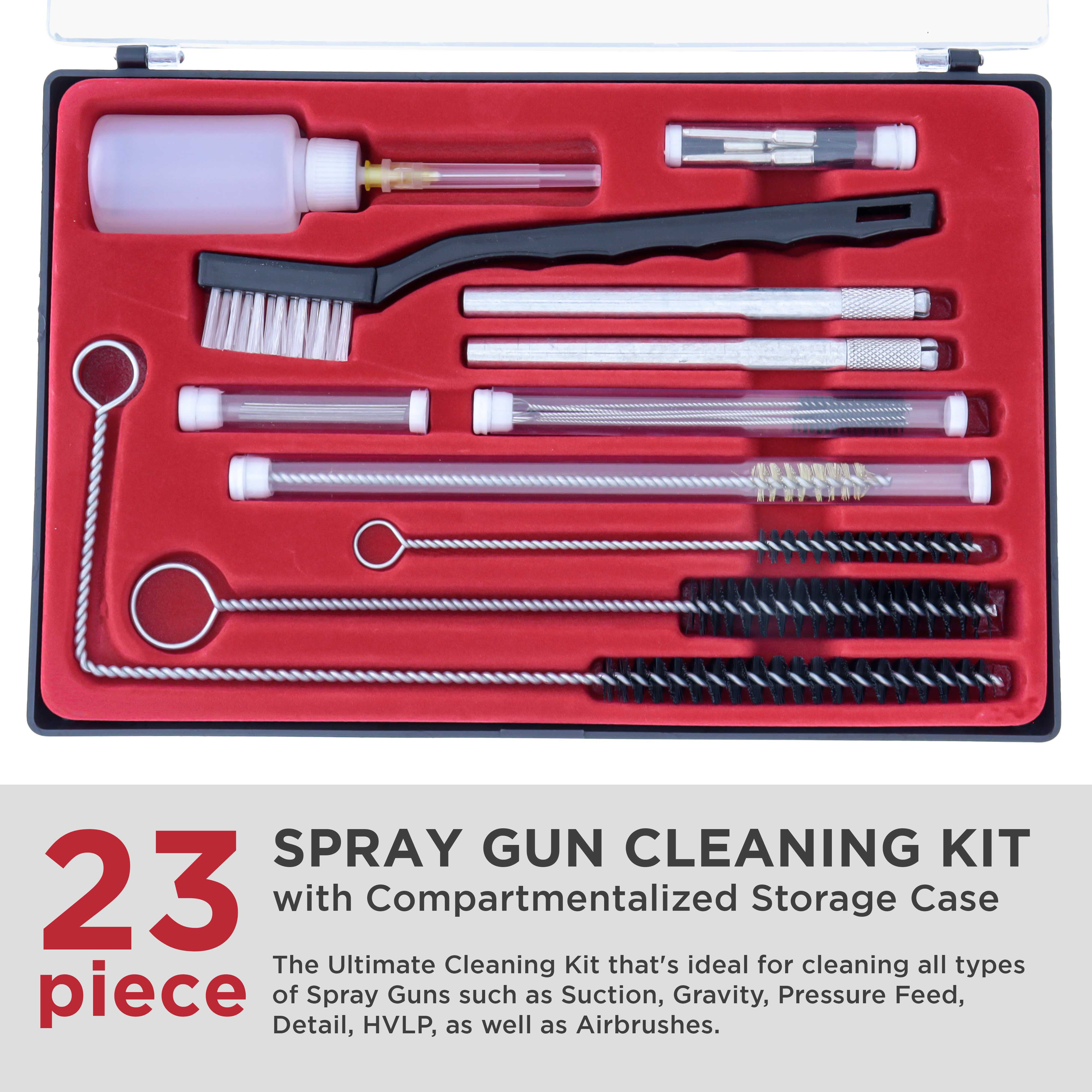 Dual Action Airbrush Spray Gun Water stain Kit 11Pcs Cleaning tool set for Car 