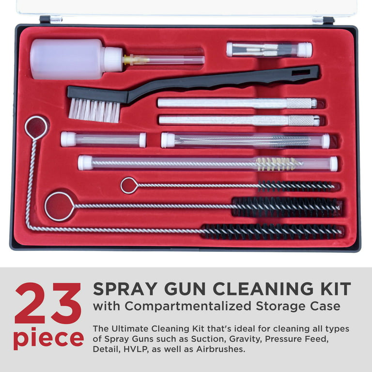 Air Spray Gun Cleaning Kit, 23pc Airbrush Gravity Paint Mini HVLP Detail  Set