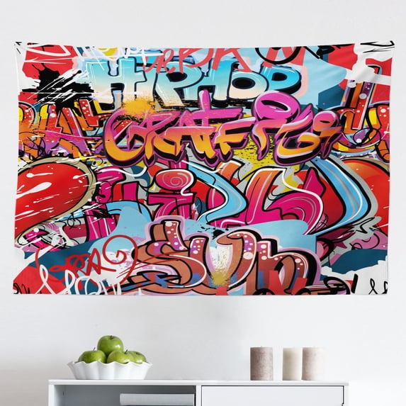 Scenery Tapestry, Venezia City Italian Landscape with Old Houses Gondollas and Spikes Image, Fabric Wall Hanging Decor for Bedroom Living Room Dorm, 2 Sizes, Multicolor, by Ambesonne