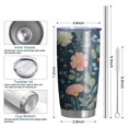 thumbnail image 6 of 20 Oz Pioneer Flower Coffee Tumbler Double Wall Insulated Stainless Steel Water Bottle | Metal Reusable Thermoses Flask with Cup Cap | Leak & Sweat Proof with Anti-Dust Lid, 6 of 7