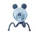 thumbnail image 4 of Ventilador de escritorio de velocidades con forma de luz nocturna, ventilador personal con clip para mochileros, cinta de correr, oficina Orejas redondas azules, 4 of 8