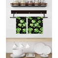 thumbnail image 3 of St. Patrick's Day Kitchen Dish Towels for Drying Dishes Set of 4, Watercolor Green Shamrock Polka Dots Black Waffle Weave Microfiber Hand Tea Bathroom Towels Quick Dry & Absorbent Towel 15.7x23.6, 3 of 7