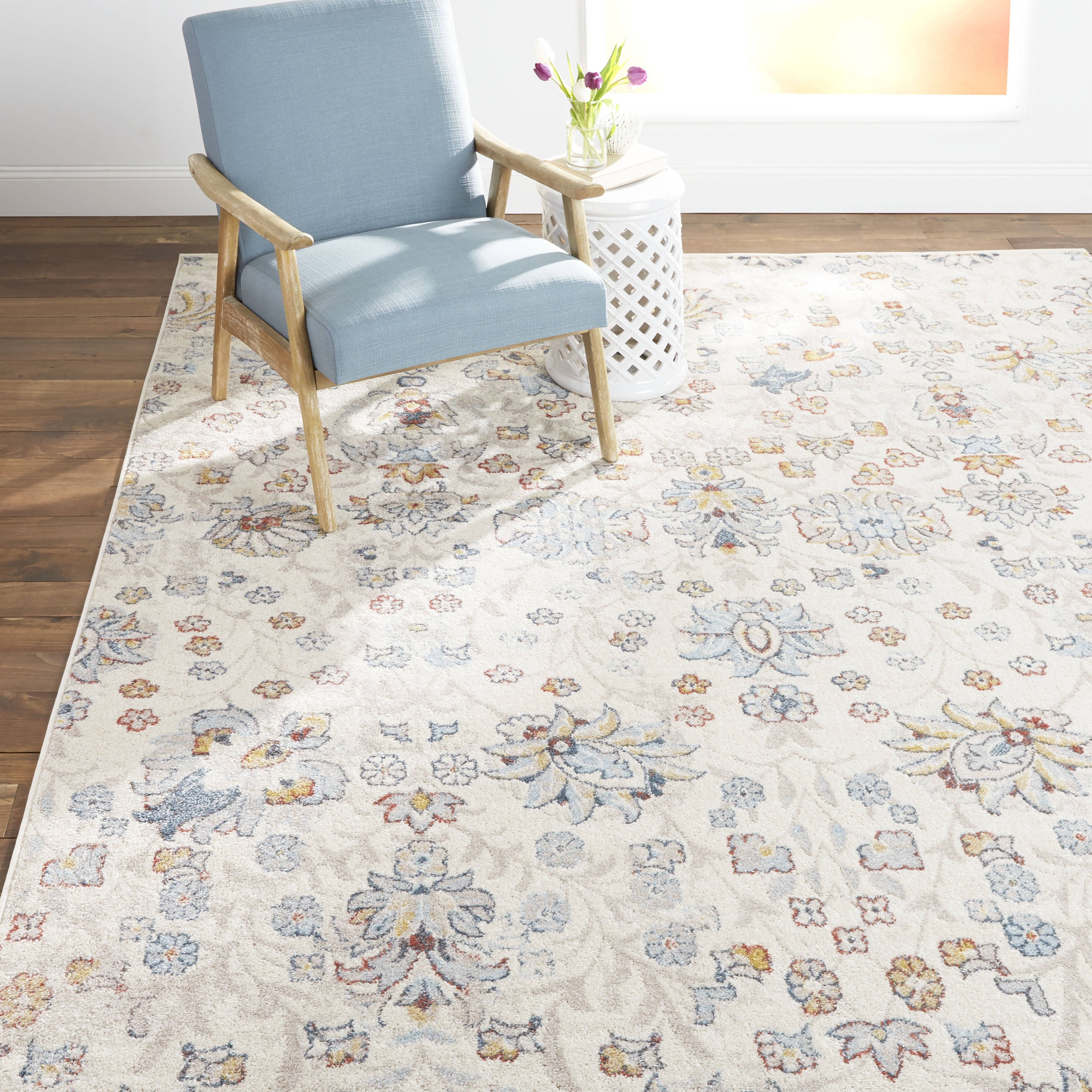 Home Dynamix Venice Flore Damask Area Rug, Ivory, 7'10"x10'2" Walmart