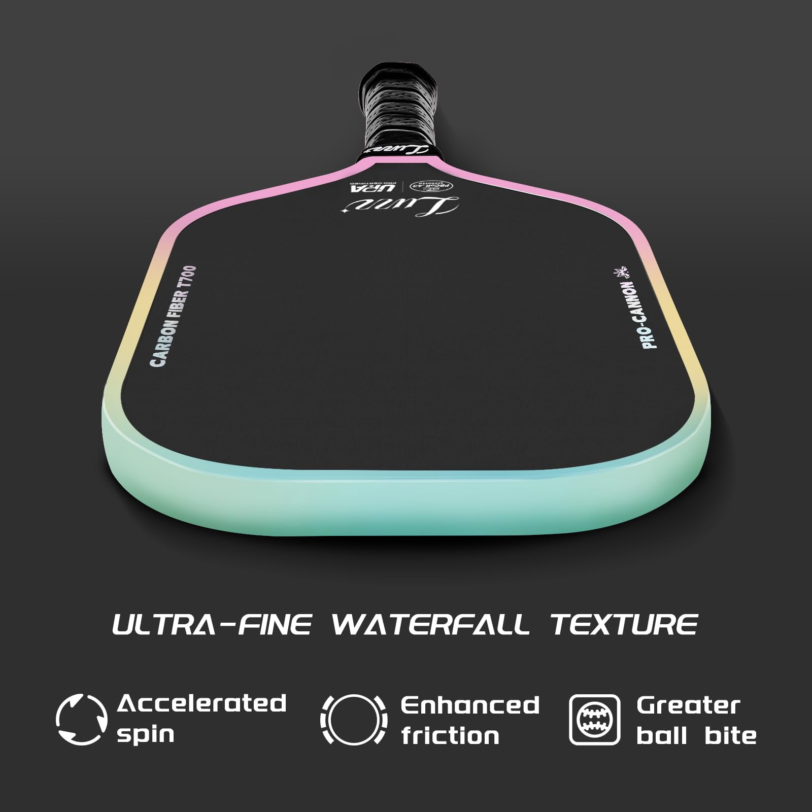 Ball Paddle  Thermoformed Candy T700 Carbon Fiber Paddles Friction Surface Exceptional Spin And Power 16mm Composite Pickle Rackets For Players