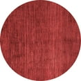 thumbnail image 1 of Ahgly Company Machine Washable Indoor Round Abstract Red Modern Area Rugs, 3' Round, 1 of 4
