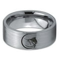 thumbnail image 2 of Tungsten Marlin Marlins Sea Animal Creature Fish Band Ring 8mm Men Women Comfort Fit Gray Flat Cut Brushed Polished, 2 of 4