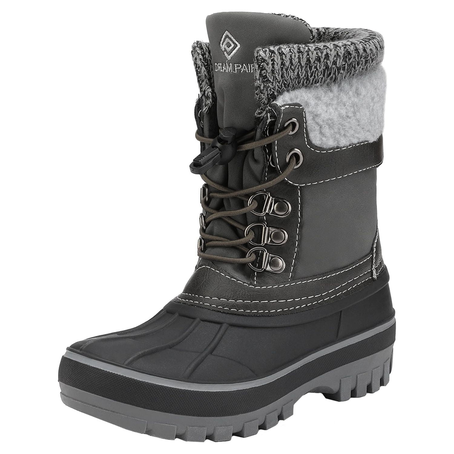 Dream Pairs Kids Winter Snow Boots Black/Grey photo 1