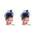 thumbnail image 3 of Qarigey Tocado de boda con flores para el pelo, colgante de cabeza con Clip de malla para novia, sencillo, multiusos, europeo, ahorro de Azul marino 2piezas, 3 of 6