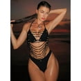 thumbnail image 2 of Top-kevin Two Piece Women's Triangle Bikini Sets Sexy Halter String Swimsuits Tie Lace Trim Bathing Suit Trendy Beach Swimwear, 2 of 5