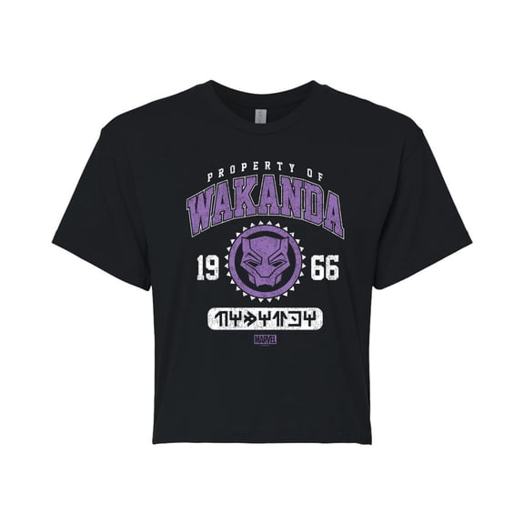 Marvel Black Panther - Property Of Wakanda - Juniors Cropped Tee