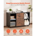 thumbnail image 2 of VEVOR 2 Drawer Wooden File Cabinet, Mobile Filing Cabinet with Open Shelves, Lateral Rolling File Storage with Lockable Wheels, Modern Free Standing Printer Stand for Home, Office, School, Black, 2 of 9
