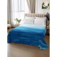 thumbnail image 2 of Twin Flat Sheet 66"x96", Sky Blue Coastal Soft Lightweight Bedding Flat Sheets Only, Nautical Modern Ocean Wave Brushed Microfiber Top Bed Sheet, Breathable StainResistant Bedsheets, 2 of 9