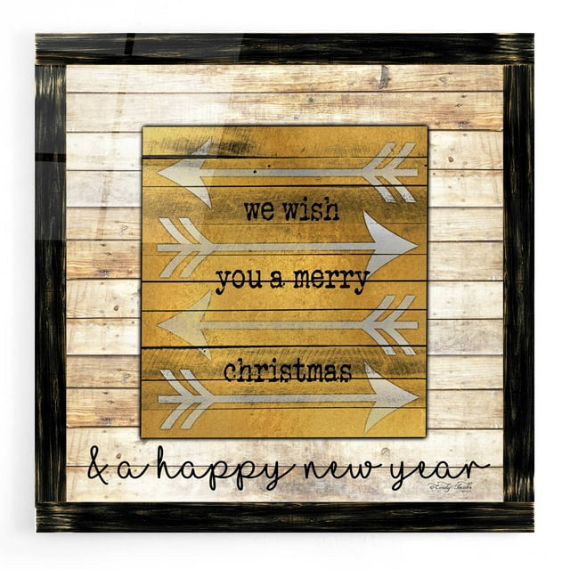 Epic Art 'Buffalo Merry Christmas' by Cindy Jacobs, Acrylic Glass Wall Art, 12"x12"