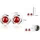 thumbnail image 2 of Sterling Silver Stud Earrings Lucky Clover Flower Stud Earrings Pearl Shampoo Agate Stud Earrings Unique Jewelry Gifts for Women and Girls (Red Agate), 2 of 2