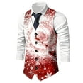 thumbnail image 4 of KKBOTIVE Christmas Suit Vest for Men - Printed Vests Festival Outerwear Jackets - Holiday Season Christmas Prom Apparel Adult Fall Winter Clothes Red-g Size: XXL, 4 of 5