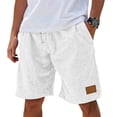 thumbnail image 2 of Men's Linen Shorts Casual Elastic Waist Drawstring Summer Beach Vacation Yoga Golf Shorts with Pockets, 2 of 7