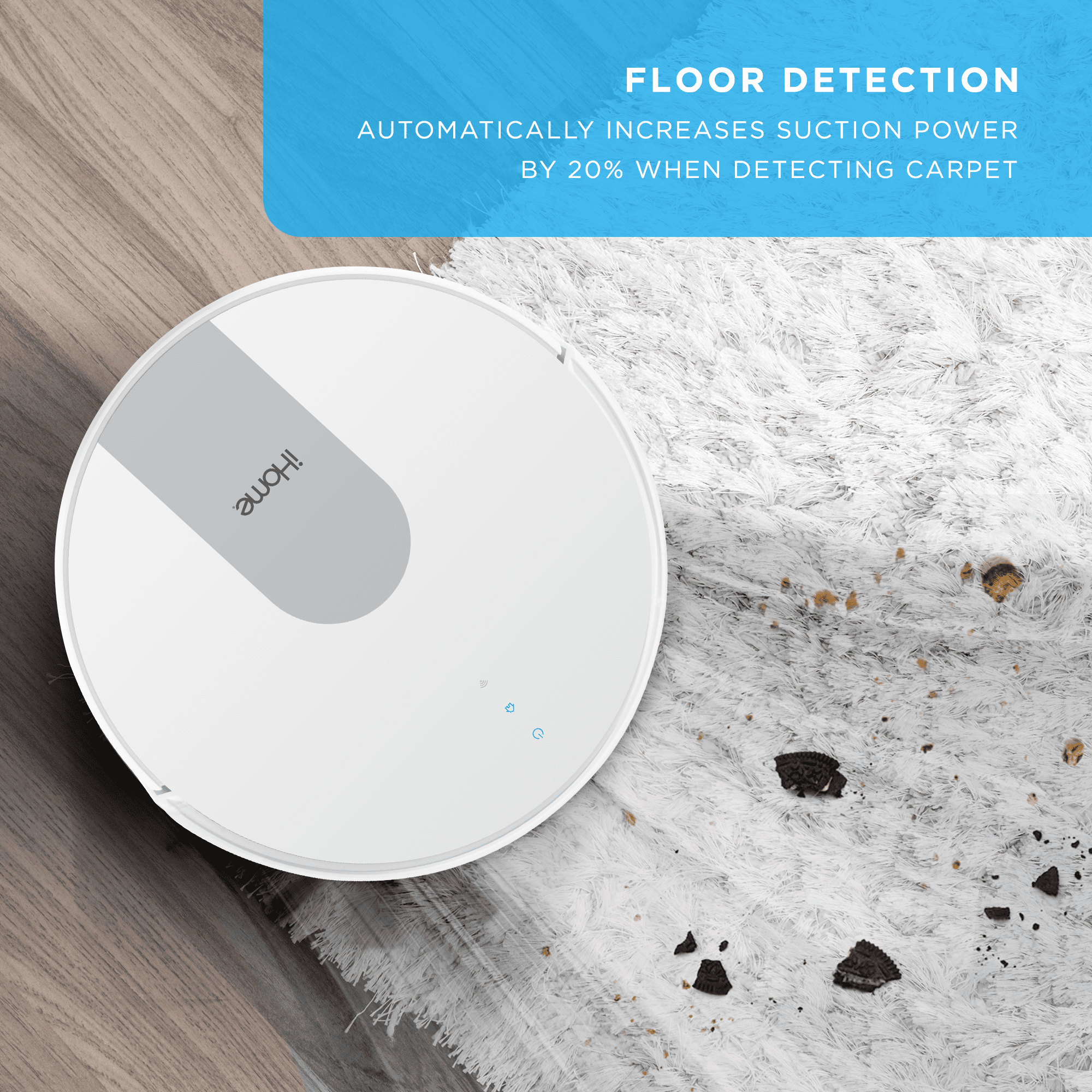 iHome AutoVac Eclipse G All in One Robot Vacuum and Mop, Homemap Navigation, Wi-Fi/App Connectivity
