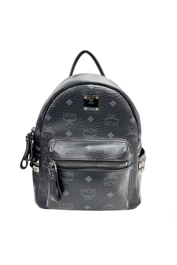 Pre-Owned MCM Backpack Side Studs Leather Black Women's (Good)