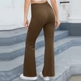 thumbnail image 5 of qolati Women's High Waist Yoga Pants Y2k Elastic Waist Flare Leg Palazzo Trousers Stretch Bell Bottom Slim-Fit Hippies Pants, 5 of 6