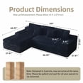 thumbnail image 4 of HipyMo 105" Sectional Couches for Living Room Corduroy Cloud Couch Sofa with L-Shape Upholstered Boneless Couchs Modern Modular Sectional Couch with Chaise (Left Facing Chaise+2Seaters, Black), 4 of 9